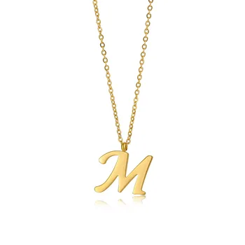 Wholesale Best selling stainless steel jewelry gold letter m