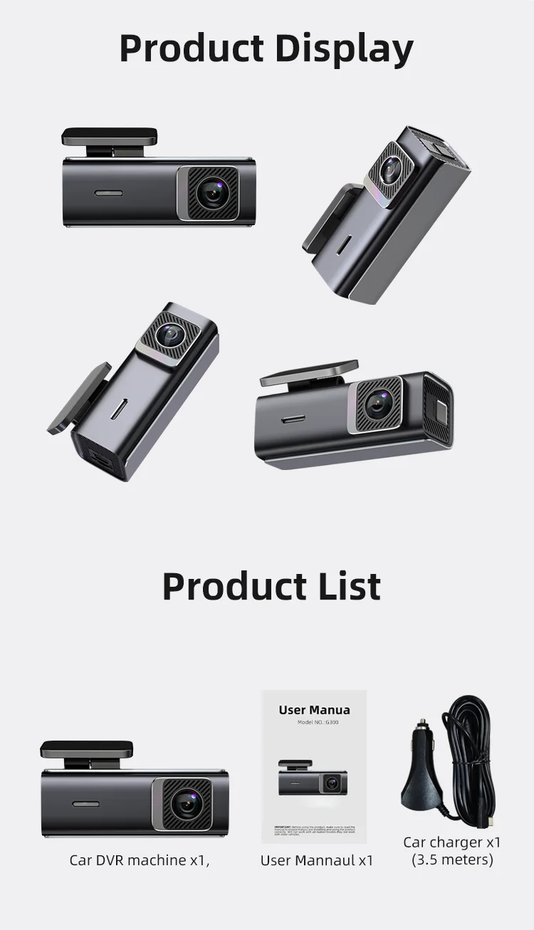 Factory Outlet Wholesale Dash Cam 1080p Black Box with Voice WiFi and Mobile APP G-sensor 24-Hours Parking Monitoring factory