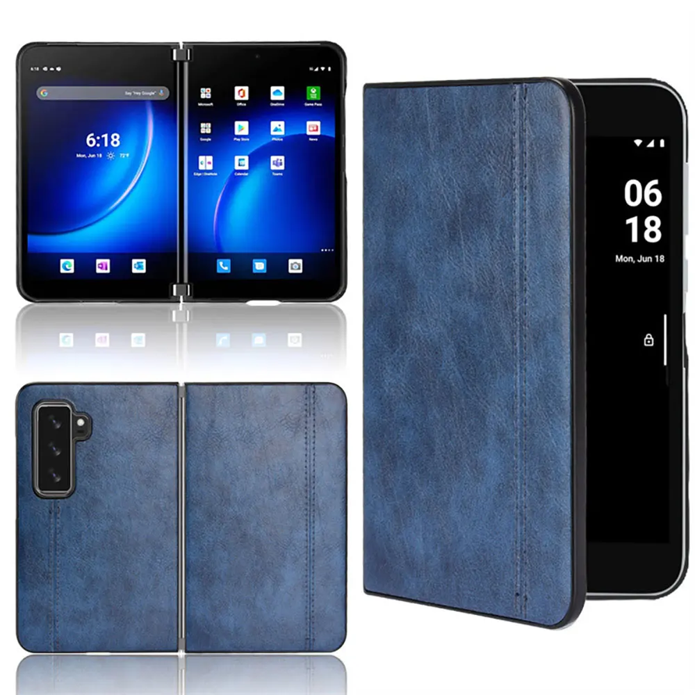 Shockproof Anti Fall Drop Proof Pu Leather Mobile Case With Card Holder Wallet Cover For Microsoft Surface Duo details