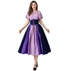 0819 Purple [Dress with Waist Tie]