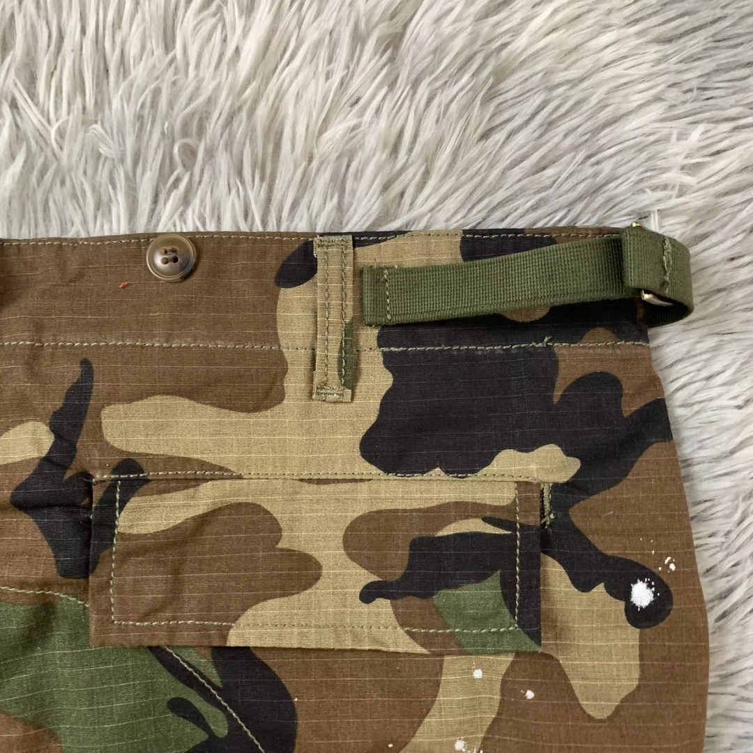 Custom Camo Green Flare Cargo Pants For Men | Odm