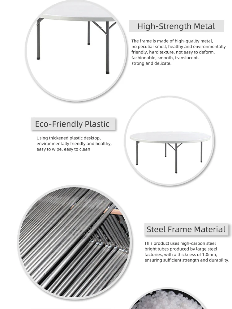 Outdoor Plastic Hdpe 8 Seater Dining Table Cheap Round Light Table ...