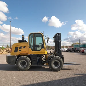 Optional to Side Shift and Color 4 Wheels Diesel Forklift Optional to Lifting Height and Fork off Road Forklift