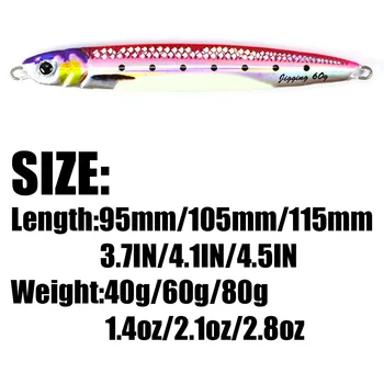 3D Printed Lead Fish 40g/60g/80g Deep-Sea Jigging Spanish Mackerel Iron Plate Bionic Artificial Lure Fast Retrieval Slow Sinking – Metal Jig – view 3