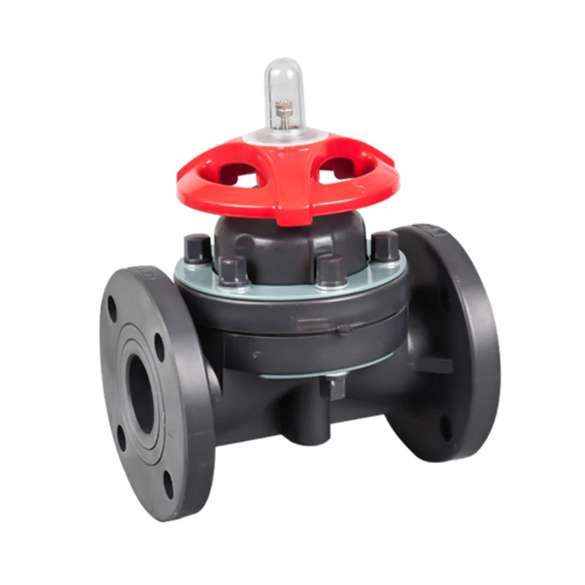 Water Valve Silicone UPVC Flanged Diaphragm Flow Control Valve for water