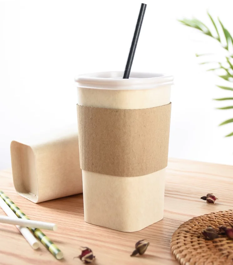 Biodegradable Paper Coffee Cups Disposable Biodegradable Square Paper