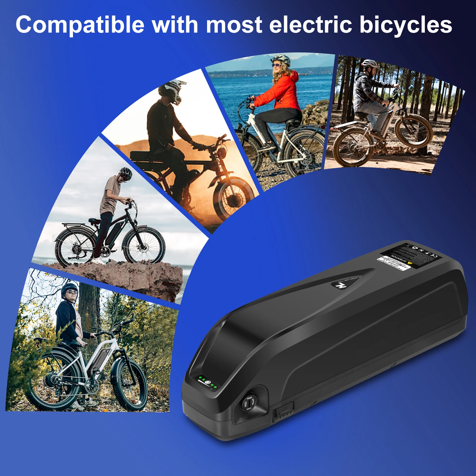 Down Tube Electric Bicycle Battery 36V 48V 52V 10Ah 20Ah Ebike Battery  18650 21700 Lithium Battery Pack for Mountain Bike 750W