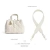 Milky white diamond-shaped crossbody strap