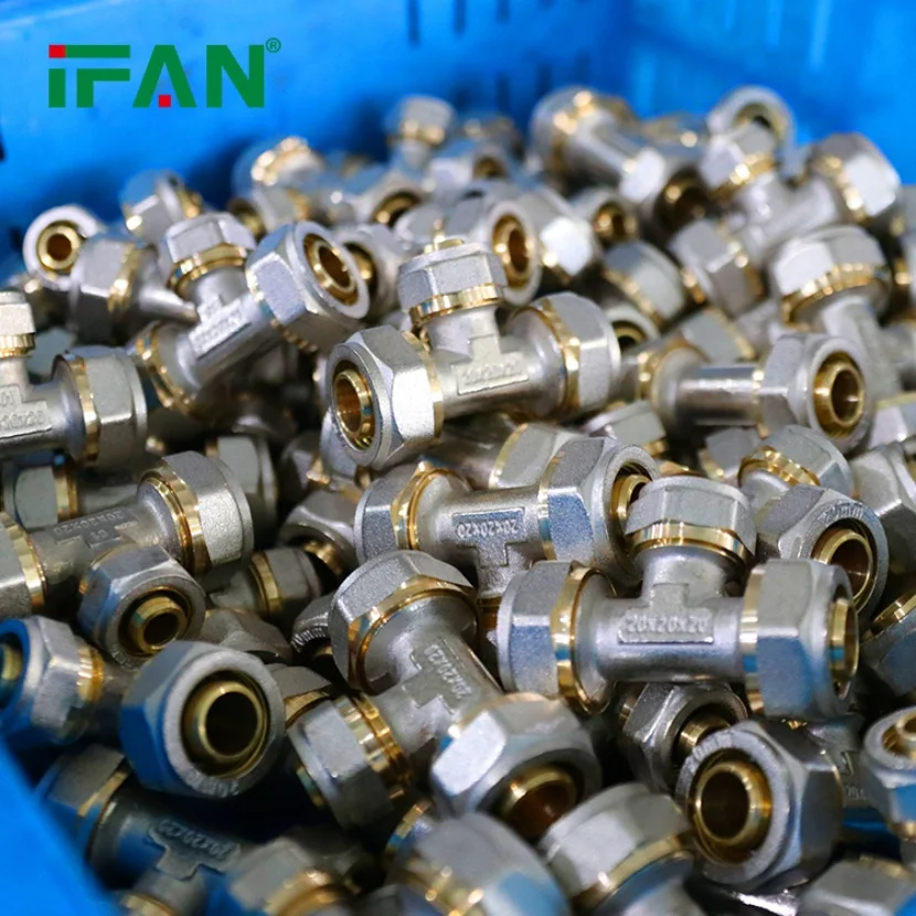 IFAN Factory Price Pex Pipe Fittings 16-32mm Pex Fittings Elbow Tee Coupling Threaded Brass Compression Fittings