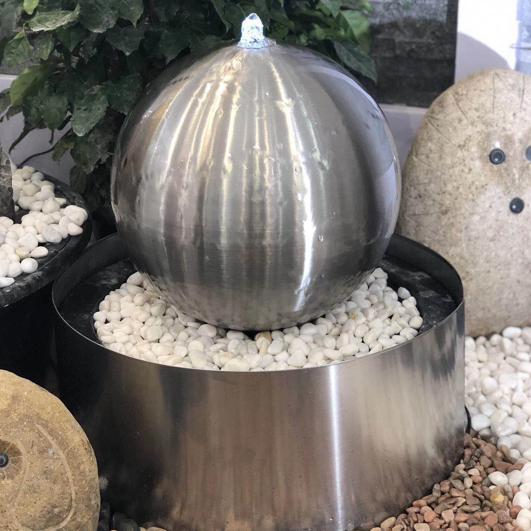 Фонтан-водопад из нержавеющей стали для украшения сада и