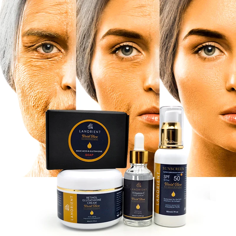 Private Label LANORIENT Korea Skin Care Products Vitamin C L-Glutathione Natural Whitening and Moisturizing Skin Care Set Private Label LANORIENT Korea Skin Care Products Vitamin C L-Glutathione Natural Whitening and Moisturizing Skin Care Set