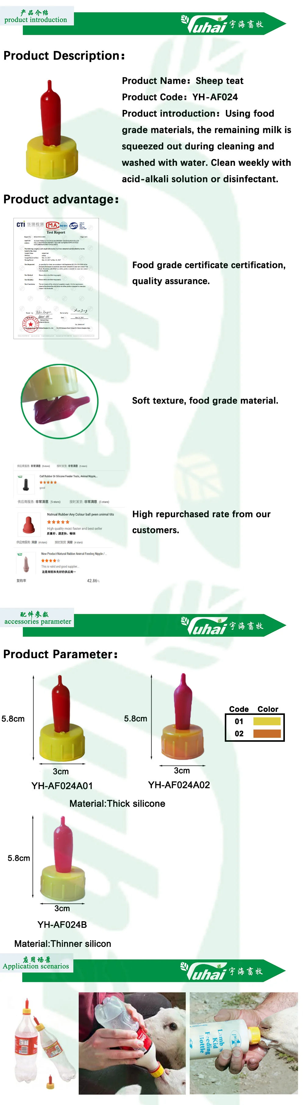 Sheep Lamb Natural Rubber Feeding Teats Red Animal Nipples/Goat Feeder supplier