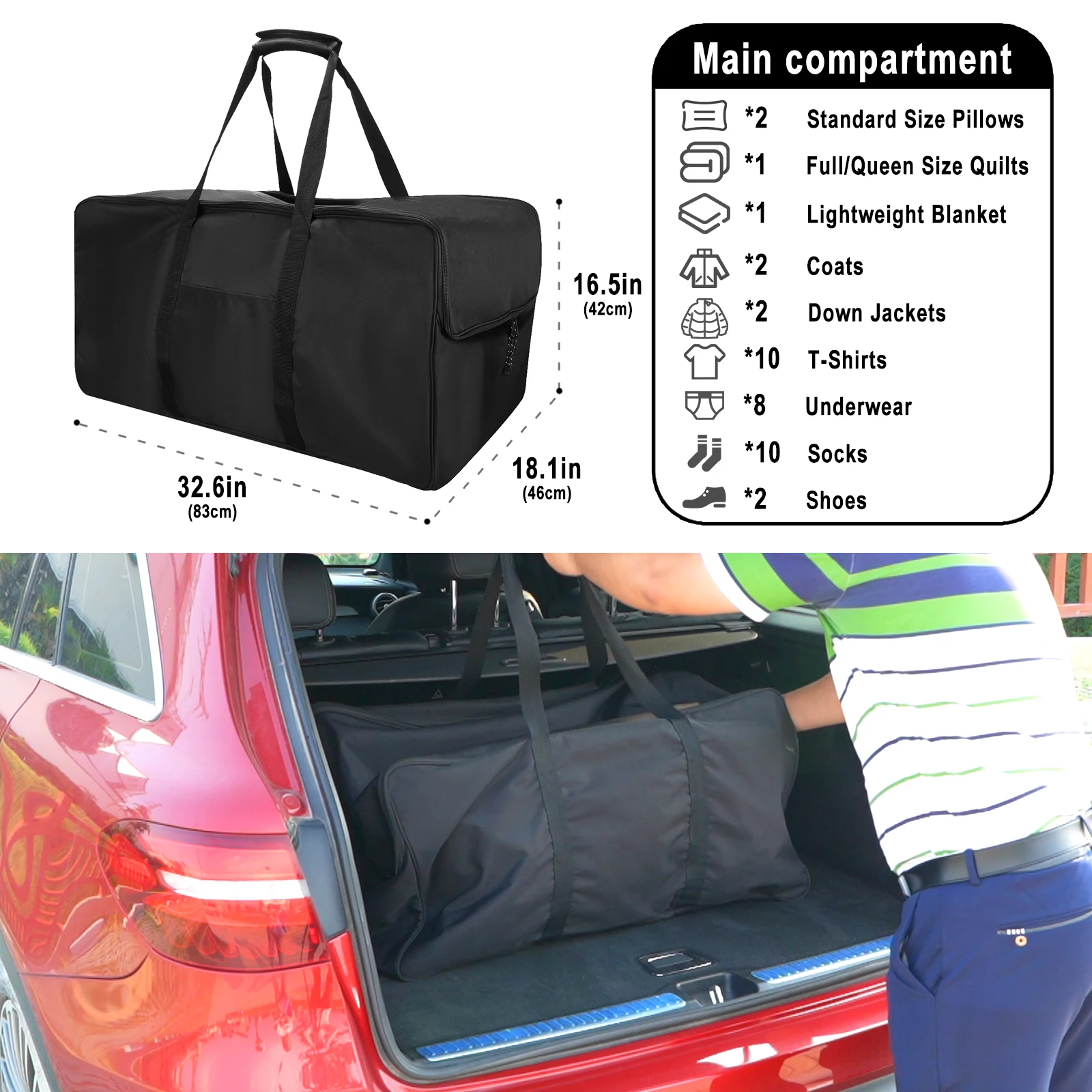 Factory Price 3sided Opening Black Golf Trolley Storage Bag