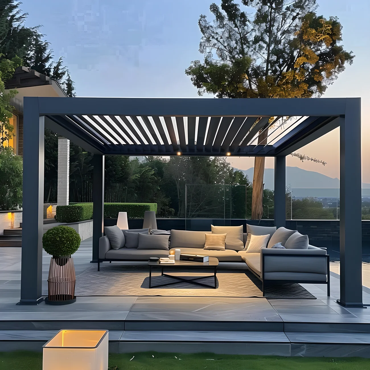 High Quality Patio 3m X 3m Small Size Hardtop Shutter Prefab Opening Roof Aluminum Gazebo with Screens