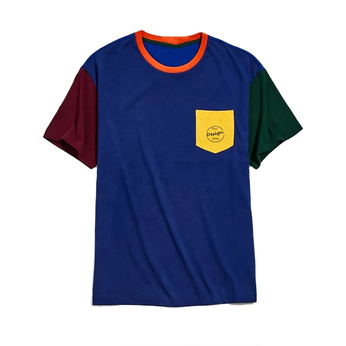 Wholesale High Quality Color Block Boys T Shirt Slim Fit Sports Wear Short Sleeve Pocket Print Children’s T Shirt