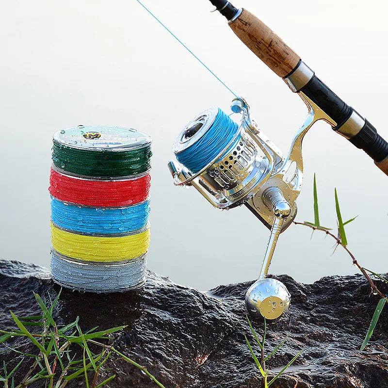 100lbs fishing line reels lamphle Mini 100 Heavy Duty Metal Small Spinning Reel Combo with for Freshwater Saltwater and All Season Fishing B : Sports & Outdoors It features 4 330Yard 6-100LB Fishing Line PE