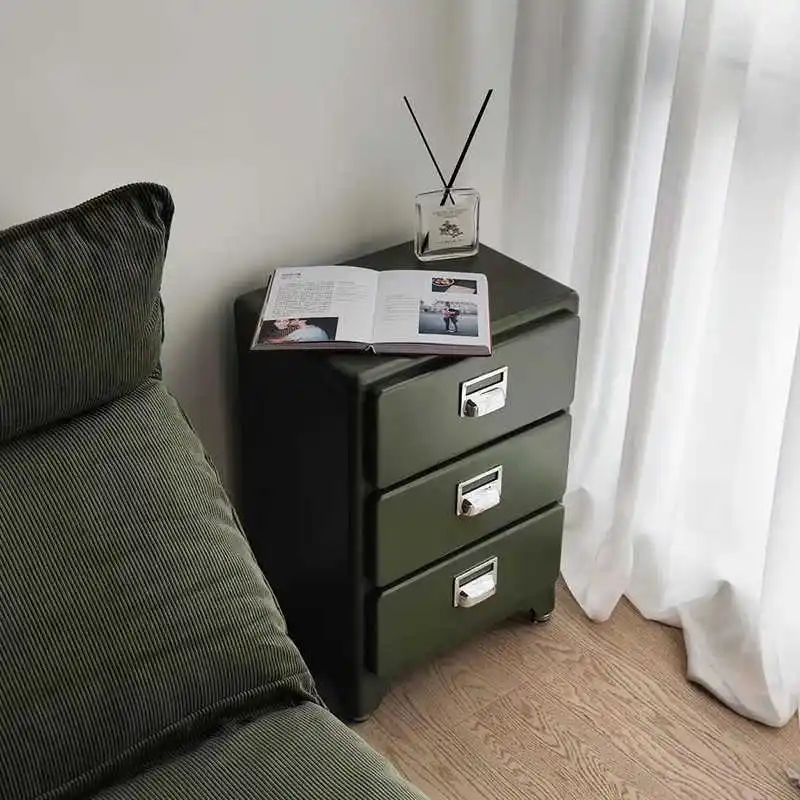 Jekleni nočni stolček za spalnico z omaro po meri OEM/ODM kovinski nočni mizici za domačo dekoracijo