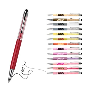 Wholesale 2 in 1 Stylus Broken Diamond Metal Ballpoint Pen With Customized Personalized Logo for Manufacture Stationery Mobile