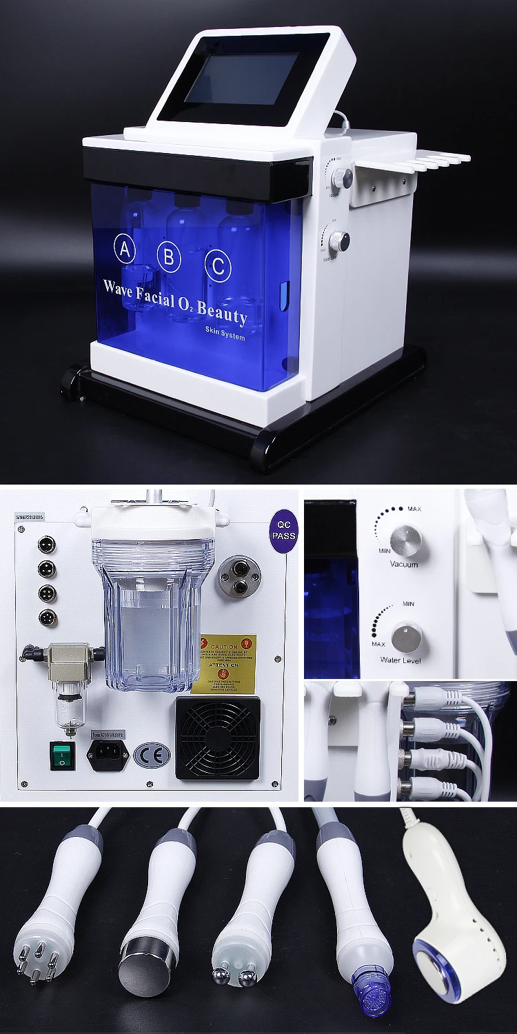 便携式水藻水晶微晶磨皮机氧气面机/水力磨皮机