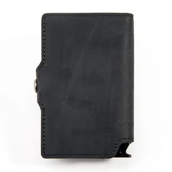 2023 Minimalist Pop Up Smart Wallet Fashion Men's RFID Blocking Real Leather Wallet Card Holder