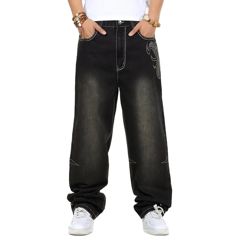 Jeans Stile Skateboard Da Uomo Tasche Multiple Pantaloni Hip-hop - Foto 4