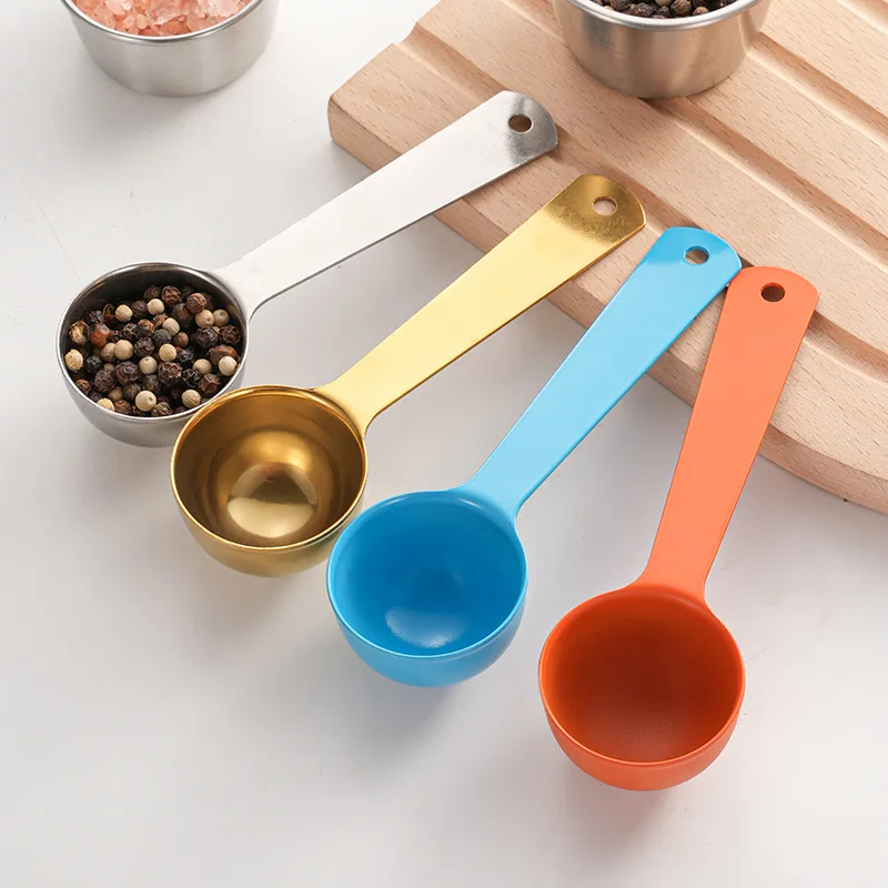 304 Stainless Steel 20ml Measuring Spoon Coffee Measure Spoon Fruit Scoop Cutlery Set for Home Baking and Cooking