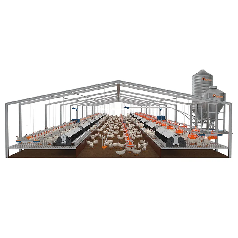 30000 Birds Sanhe Steel Structure Farmhouse Chicken House with Cooling System for Large Scale Poultry Farm Building