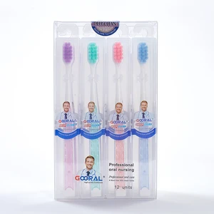 Wholesale 4-Pack Multi-Color Adult Toothbrush Sets Soft Bristle Disposable PVC Packaging Teeth Whitening Oral Care Products