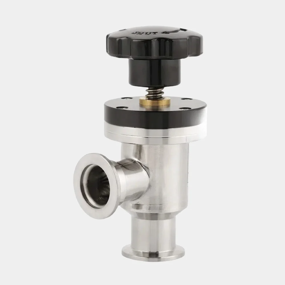 Air Admittance Isolation Valve KF25 304 Bellow High Vacuum Manual Right Angle Corrugated Tube Gas High Temperature