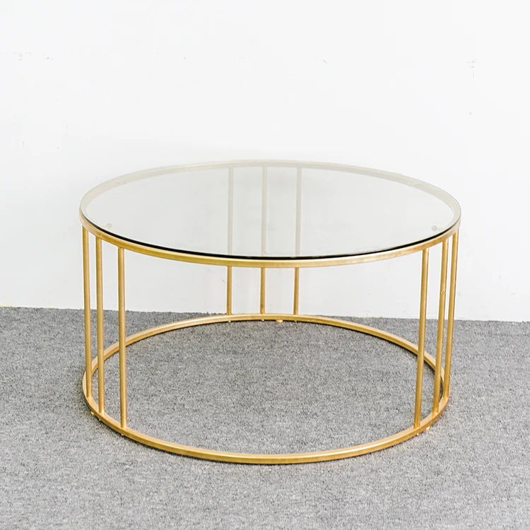 Современный роскошный круглый журнальный столик в скандинавском стиле, мебель для гостиной, Диванный стеклянный Золотистый металлический боковой столик