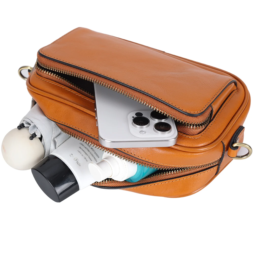 Wholesale Fashion Mini Full Grain Cowhide Leather Crossbody Hand Bags Real Leather Shoulder Bag Leather for Lady Women
