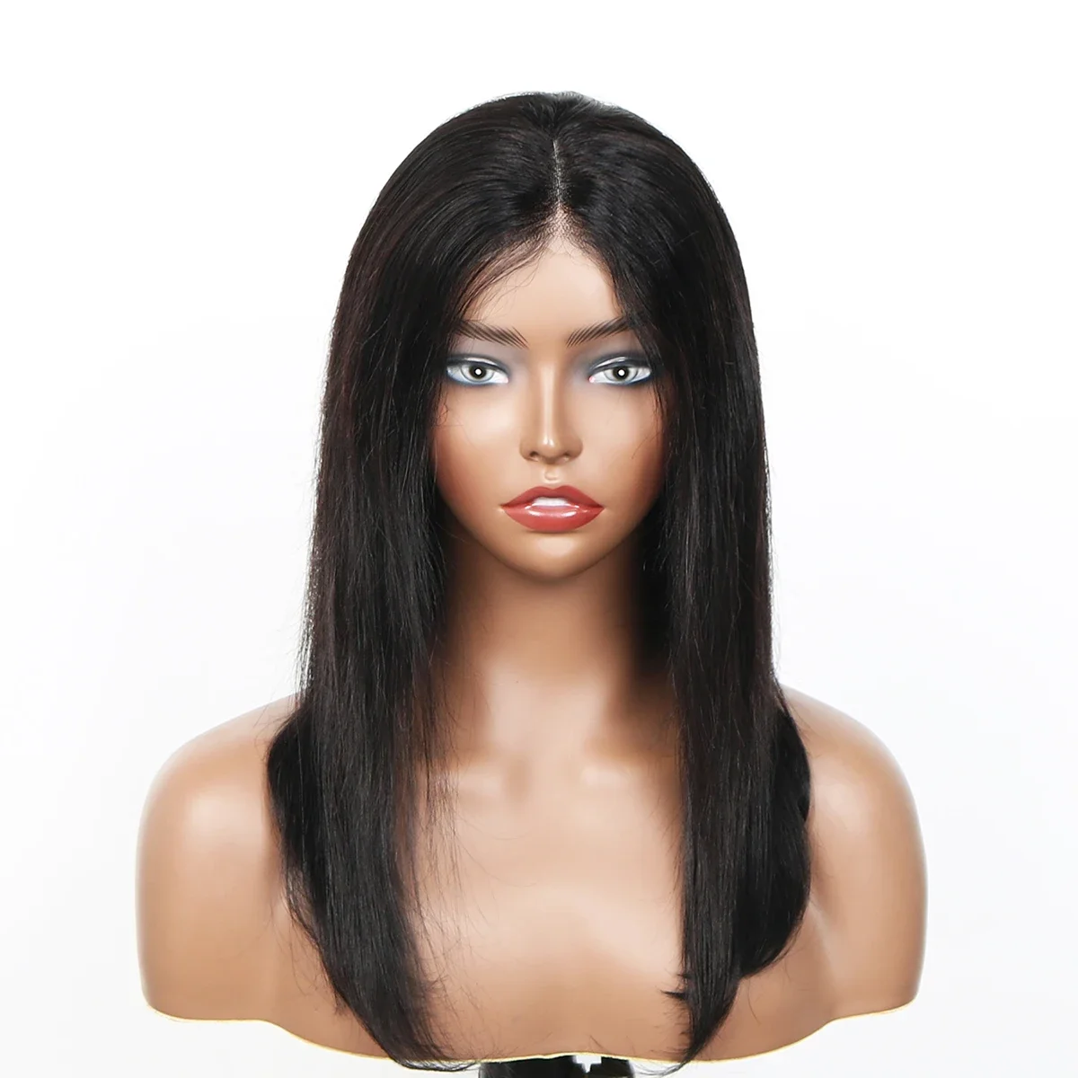 Kleberfreie Bob-Perücken, Echthaar, vorgezupft, Lace-Front, Remy-Haar, 180 % Dichte_voghion.com