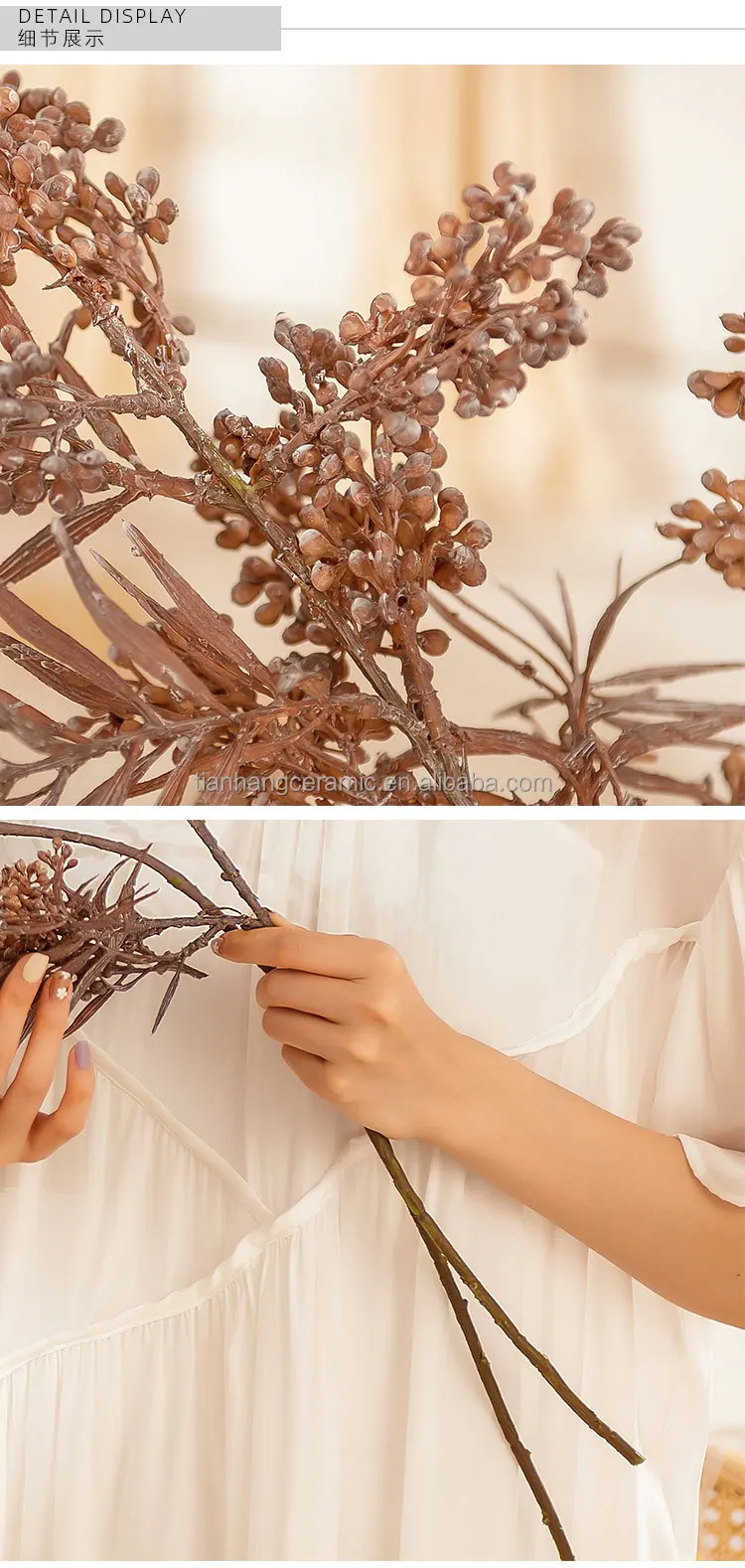 76cm Wholesale Artificial Flowers Artificial Plastic Plants Pine Leaves and Pinecones Home Decoration.jpg