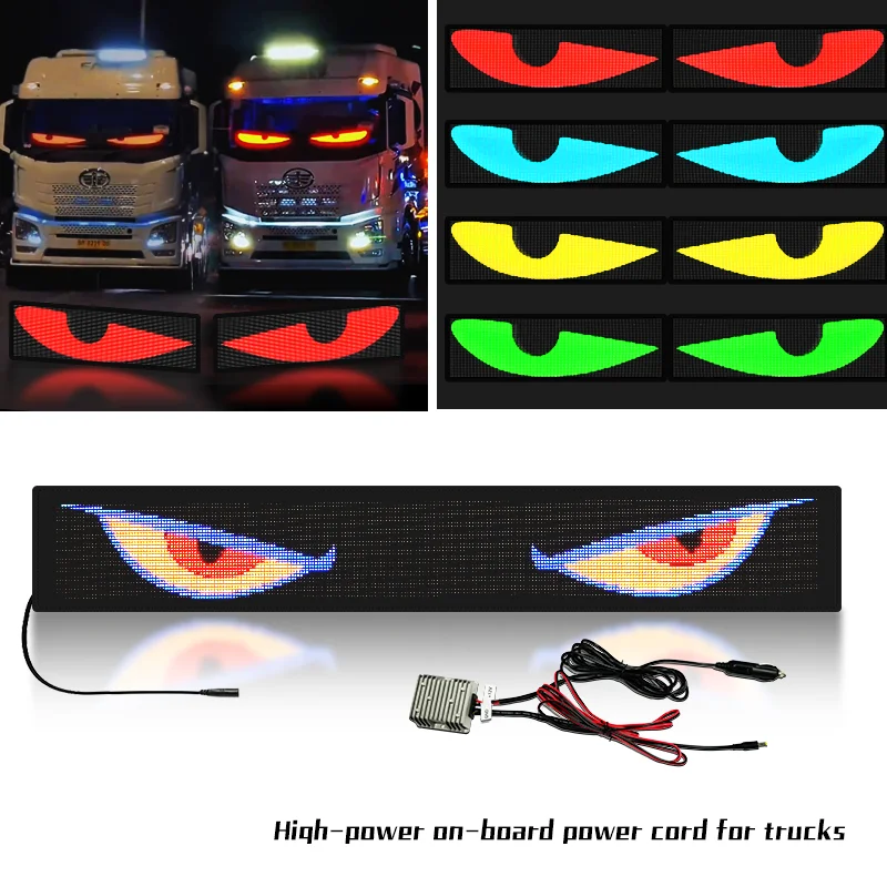 Internet Celebrity Devil Eye LED Screen Car Eye Light Truck Dynamic LED Light Smart Car Sticker Programmable LED Flexible Sign