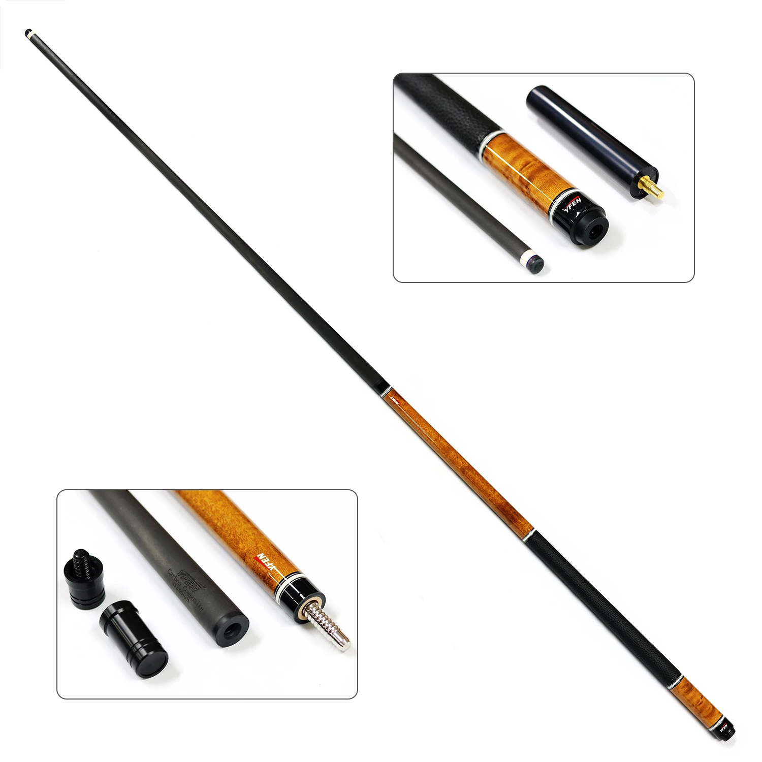 New Design Handmade YFEN M6 Carbon Shaft & Maple Butt Billiard