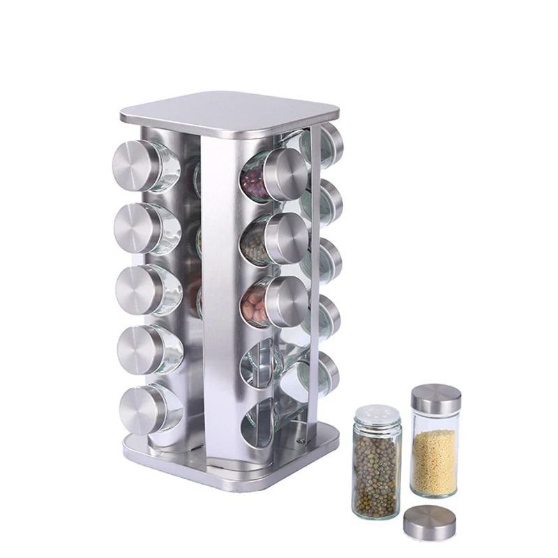 Wholesale Cabinet Organizer Degree Rotating Storage Spice Rack With Jars Kitchen Spice