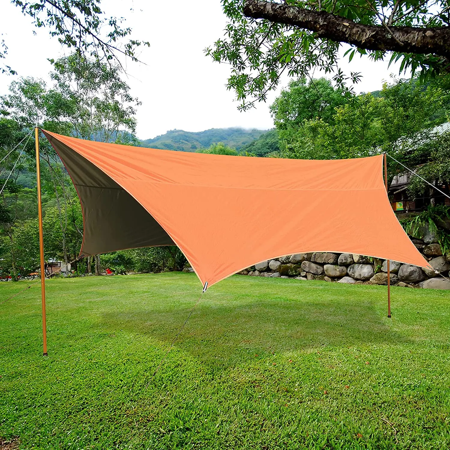 Woqi Rainfly Rain Tarp Tent Shelter Portable Picnic Shadow Large Tarp  Shelter Tents Camping Fly Sheet