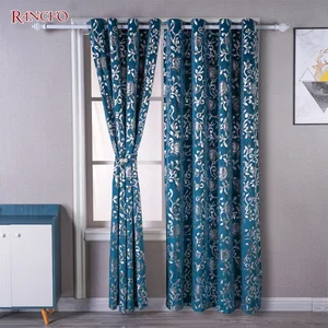 Gold Silver Stamping Design Velvet Curtain RANCHO Foil Printing Curtains by Velvet Fabric