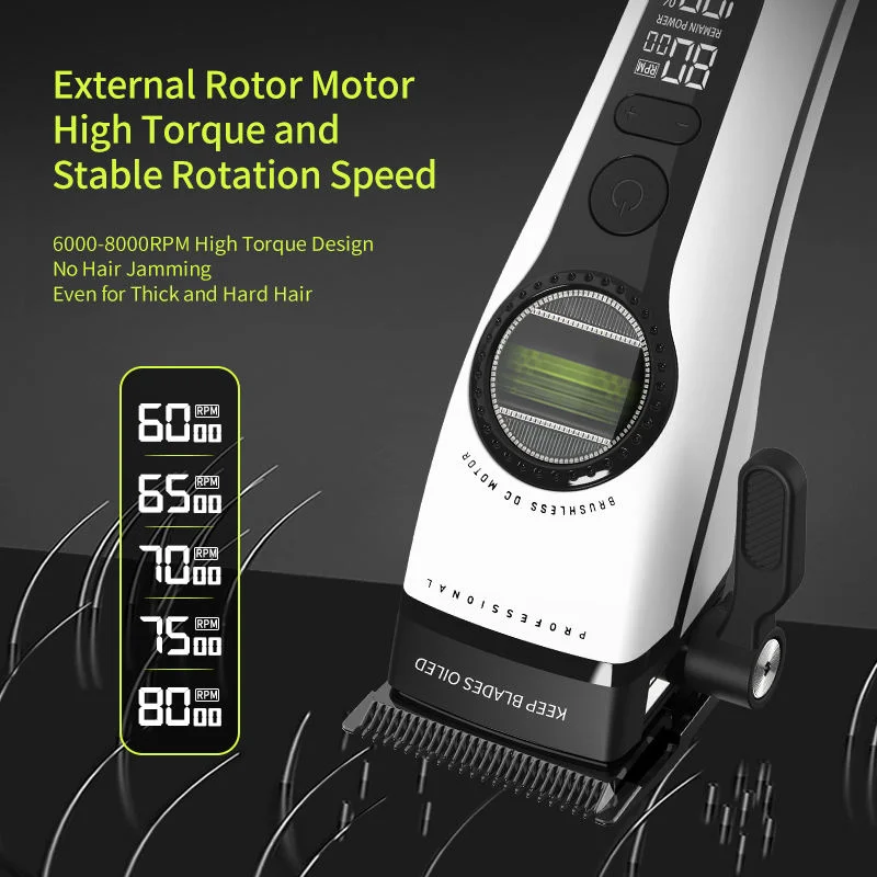 Kemei KM-1593 Barber Clipper - 8000rpm External Brushless Motor