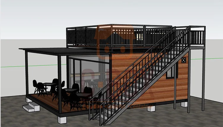 Luxury Modular Prefab Shipping Container Restaurant 20ft Coffee bar Food Kiosk Container