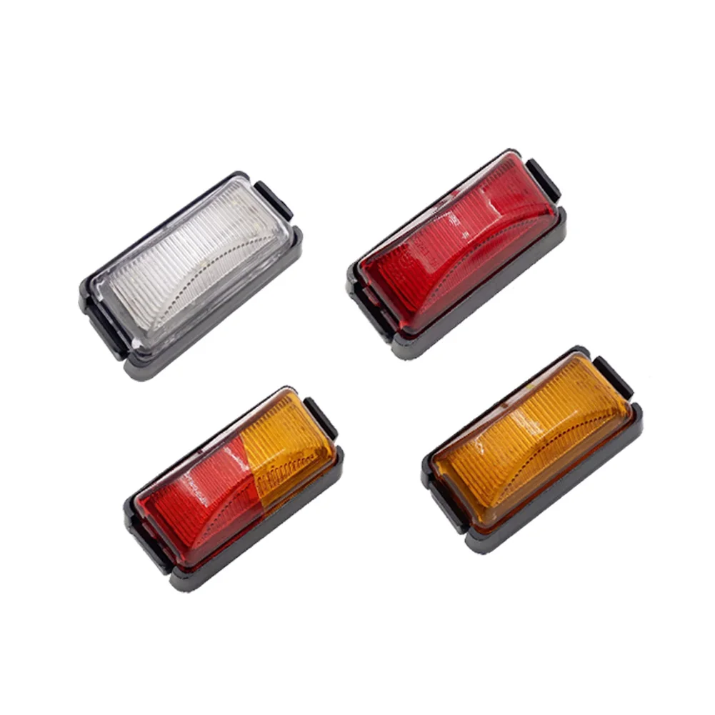 Feu latéral de remorque de camion 7 cm 6 LED blanc 12 V 8 LED rouge-jaune bicolore à large pression 12-24 V