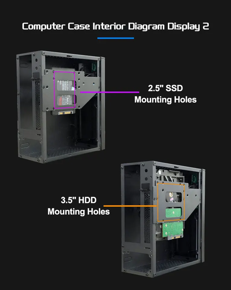 Mini ITX HTPC Desktop Case 5V ARGB Front Panel 4 USB Ports 1U Power Supply Supports 4K-f aperçu 3