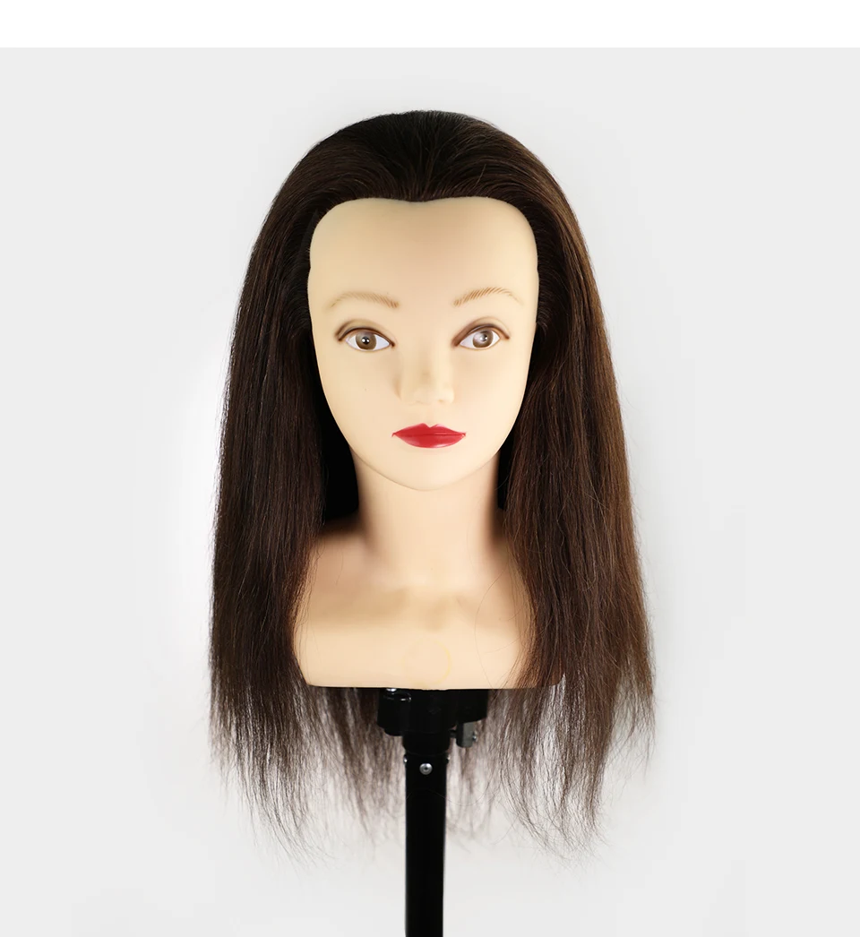 Cheap High Quality Styrofoam 3 Layer Lash Afro 100% Human Braiding Hair Dark Skin Training Mannequin Head with Shoulders