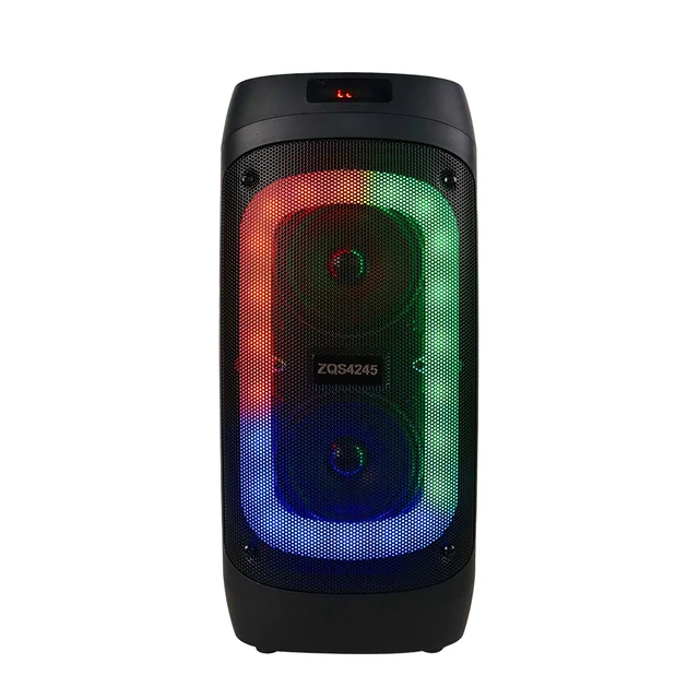SING-E ZQS4245 Dual 4inch RGB Wireless Bluetooth Speaker High Heavy Bass Battery Portable Rechargeable Outdoor Karaoke Wireless