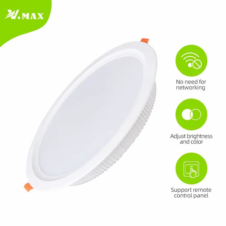 Умный светодиодный потолочный светильник VMAX, круглая Встраиваемая лампа направленного света, алюминиевый комнатный cob светильник, 30 Вт