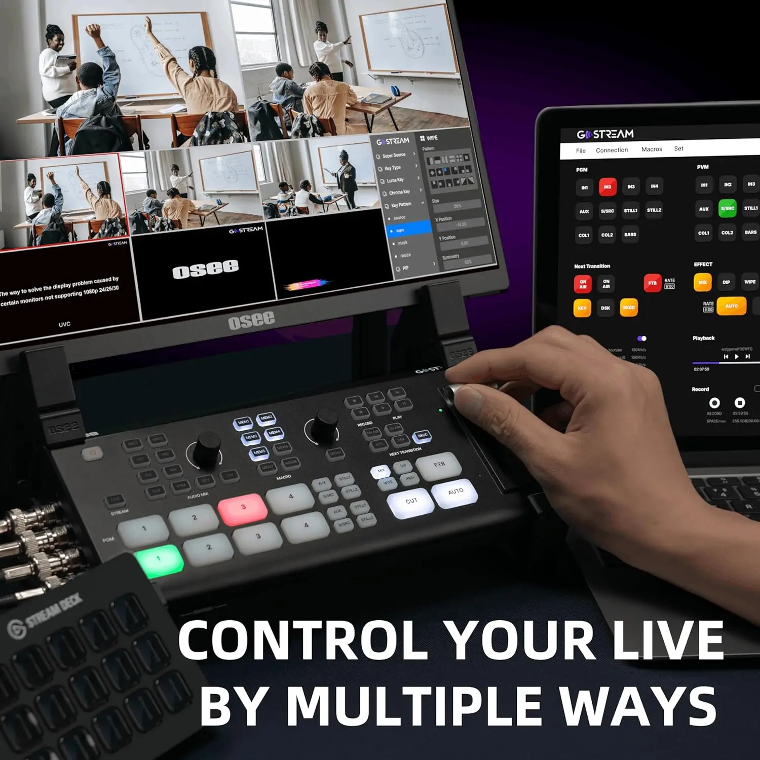 Osee GoStream Duet Video Switcher - Multi-Camera SDI Live Mixer
