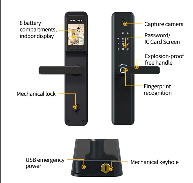 HShell-Slimme Deurslot-Geen WiFi - Touch Smart Lock-Slimme