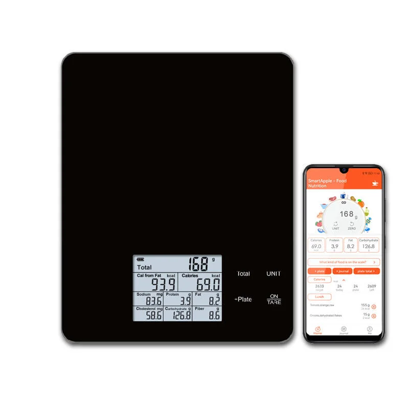 product tempered glass kitchen scale long battery life lcd display smart nutritional kitchen weighing scale 695bt-1