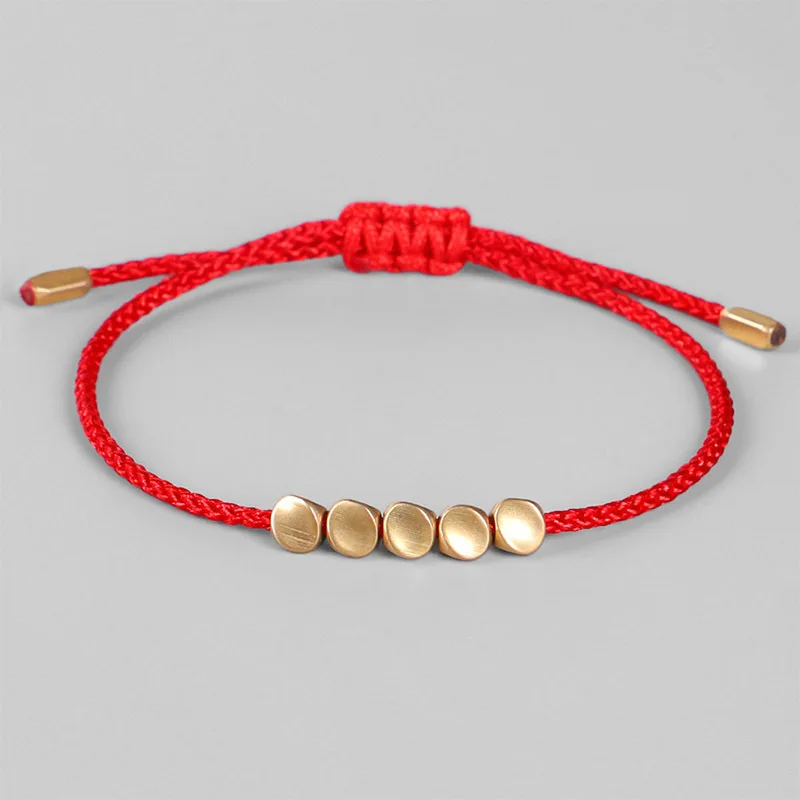 Kelistom Handmade Buddhist String Bracelets - Adjustable Red & Black Woven Rope Bracelet For Protection & Luck, 2 Or 6 Pcs Set