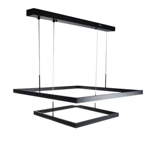 The Latest Designs of Chandeliers in Modern Square Led Chandelier Stair Hanging Restaurant Dinning Chandelier Pendant Light